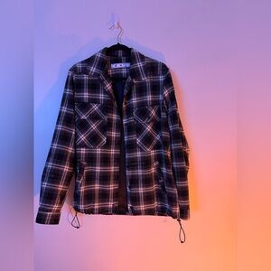 Off-White Black/White/Gray Plaid Shirt Jacket (S)
